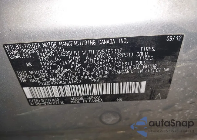 2T3ZF4DV9CW144522: 43292742