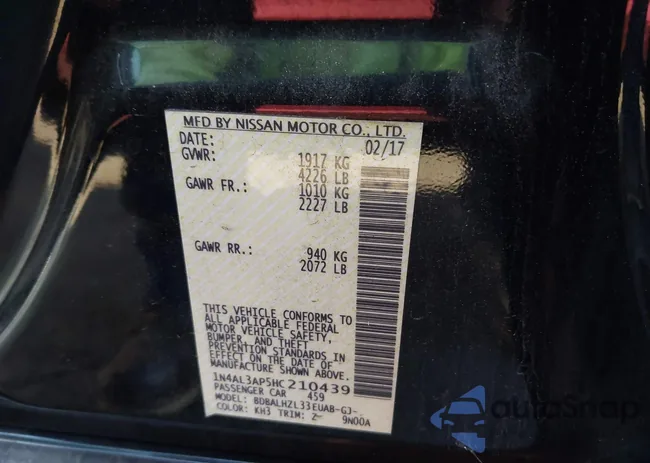 1N4AL3AP5HC210439: 43292744