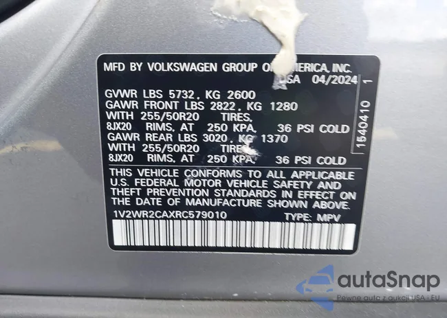 1V2WR2CAXRC579010: 43293809