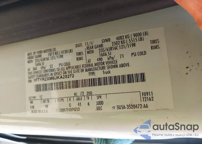 1FTYR2XM6JKA20272: 43293921