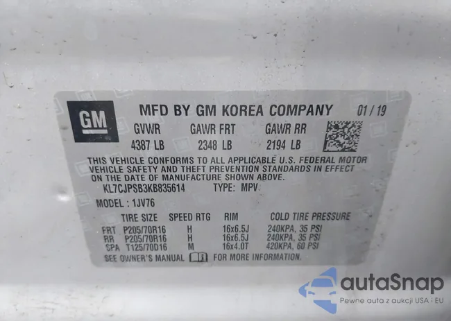 KL7CJPSB3KB835614: 43293967