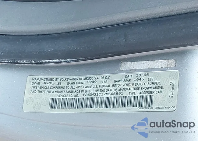 3VWSW31C17M505891: 43294084