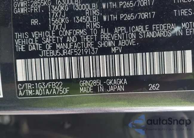 JTEBU5JR4F5219137: 43294112