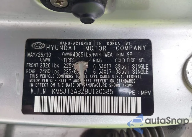 KM8JT3AB2BU120385: 43294118