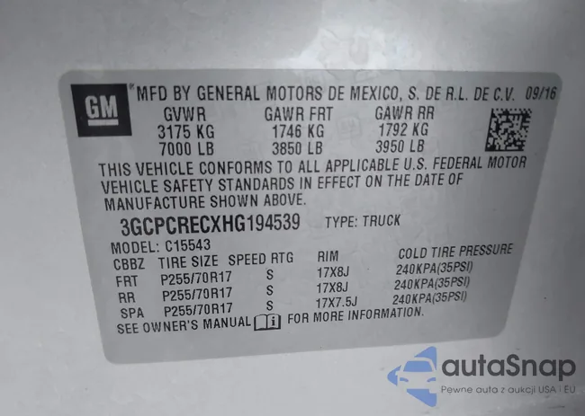 3GCPCRECXHG194539: 43294157