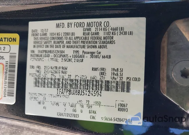 1FATP8UH8J5124504: 43294166