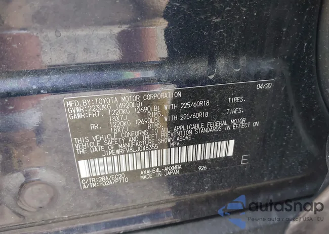 JTMEWRFV8LJ048355: 43294178