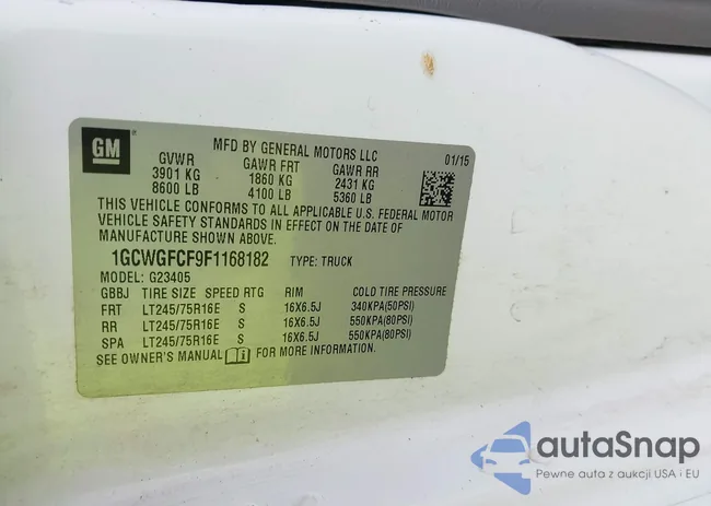 1GCWGFCF9F1168182: 43294221