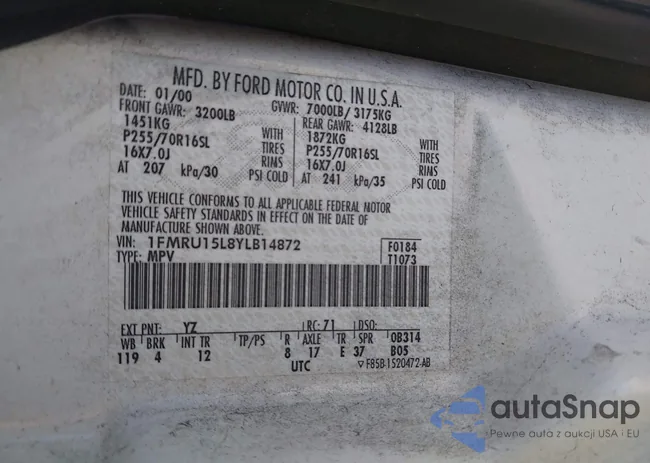 1FMRU15L8YLB14872: 43294239