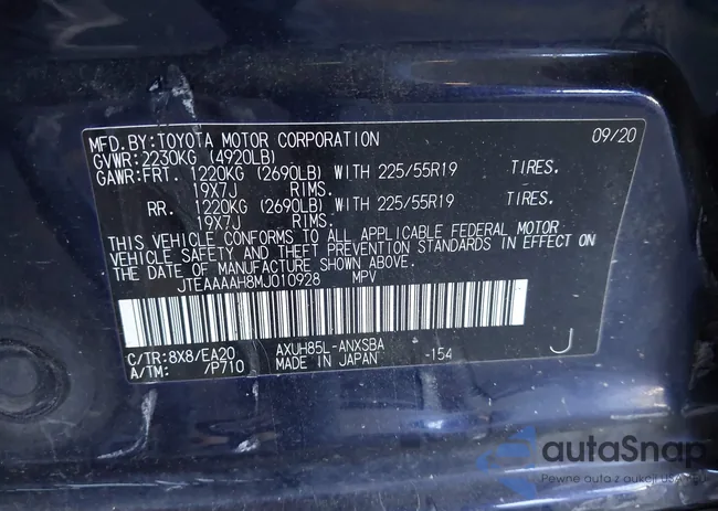 JTEAAAAH8MJ010928: 43294266