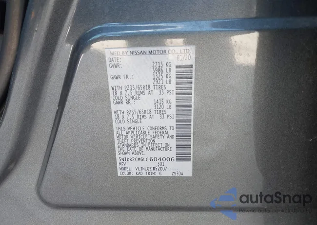 5N1DR2CM6LC604006: 43294381