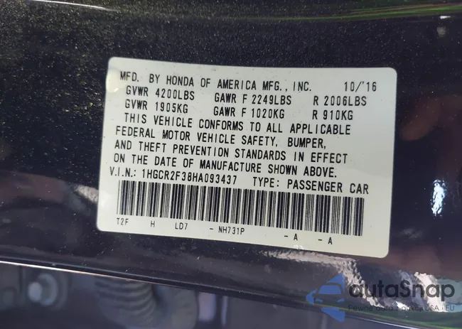 1HGCR2F38HA093437: 43293611