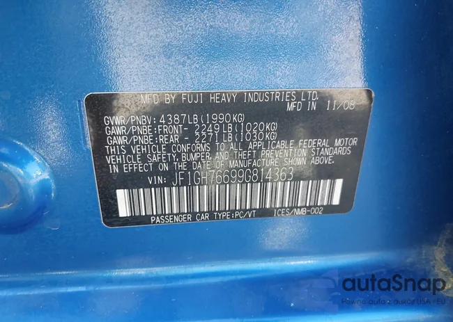 JF1GH76699G814363: 43293627