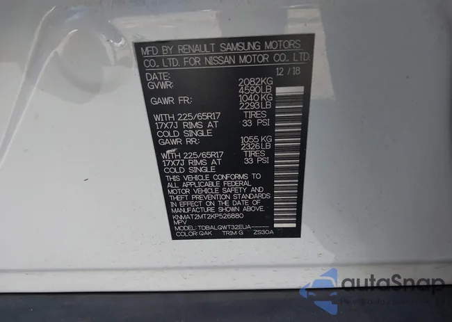 KNMAT2MT2KP526880: 43293680