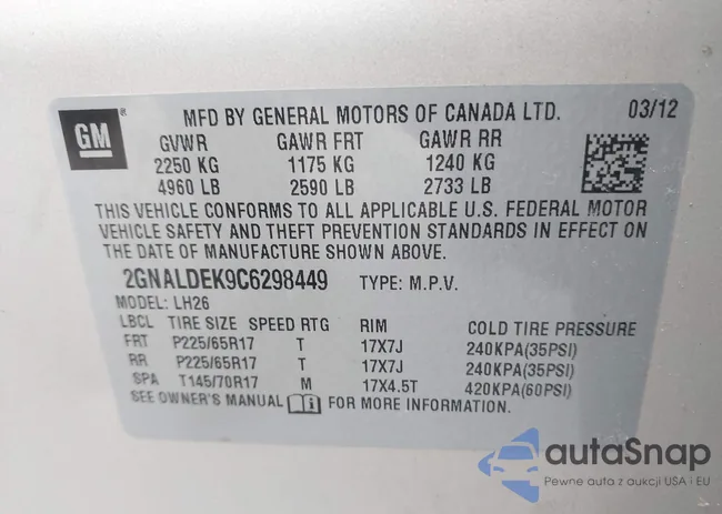 2GNALDEK9C6298449: 43293681