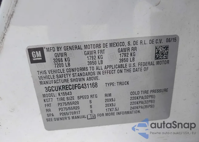 3GCUKREC0FG431168: 43293705