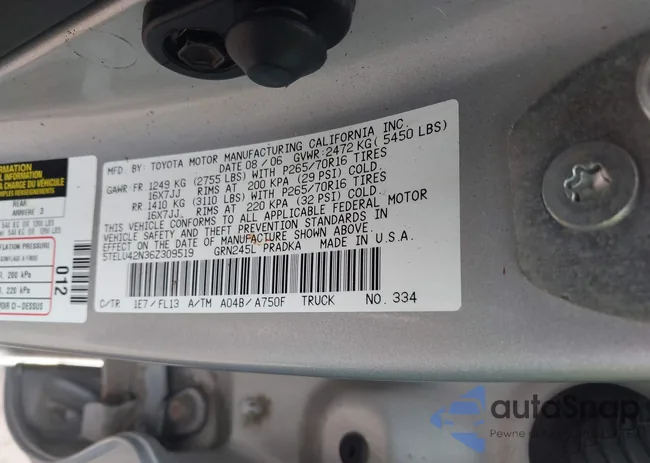 5TELU42N36Z309519: 43293756