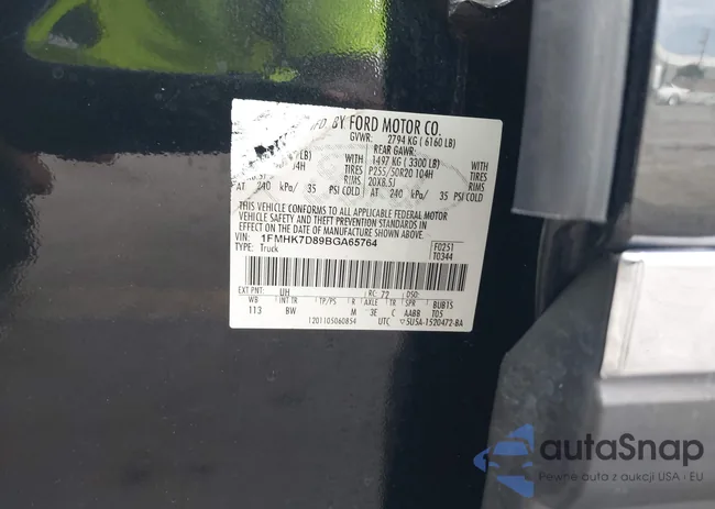 1FMHK7D89BGA65764: 43294813