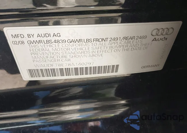 WAUDF78E78A140297: 43294917