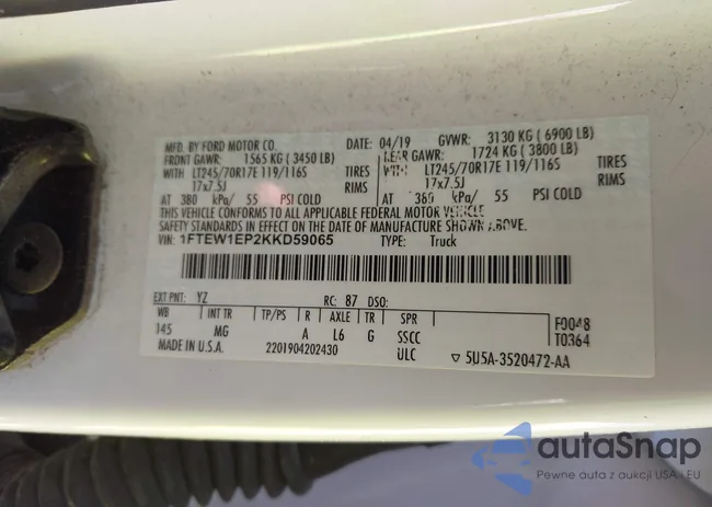 1FTEW1EP2KKD59065: 43294932