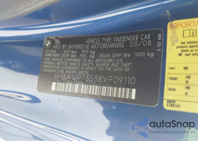 WBAUP73538VF09110: 43295074