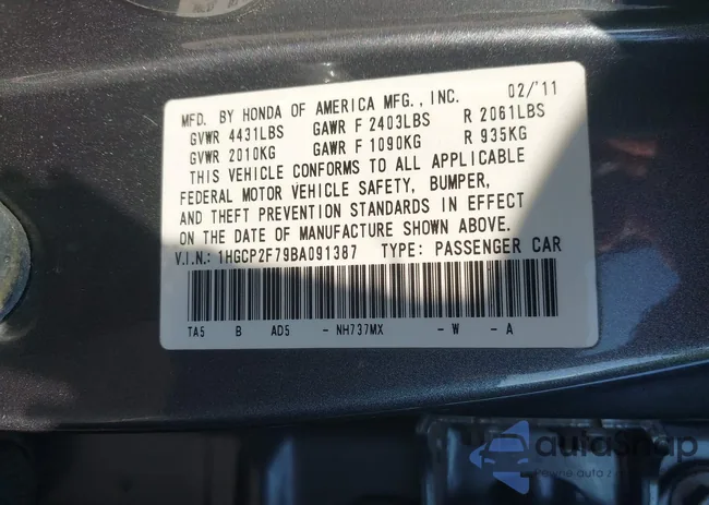 1HGCP2F79BA091387: 43295096