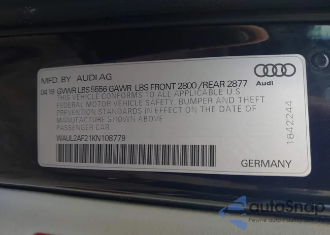 WAUL2AF21KN108779: 43295163