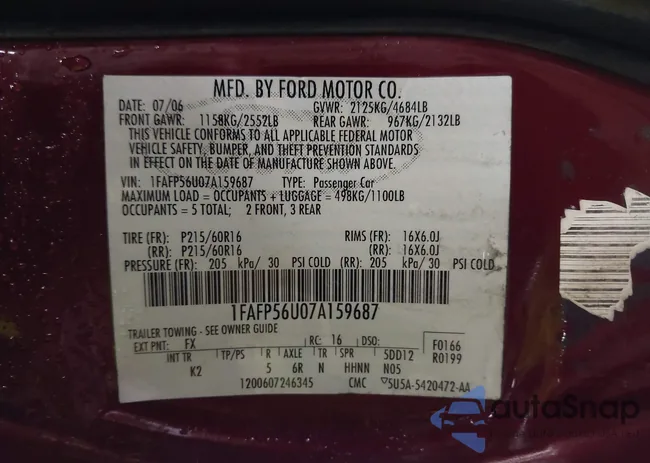 1FAFP56U07A159687: 43295165