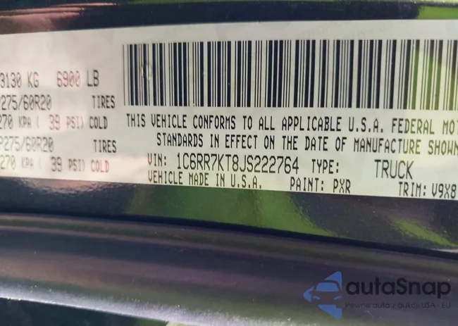 1C6RR7KT8JS222764: 43295226