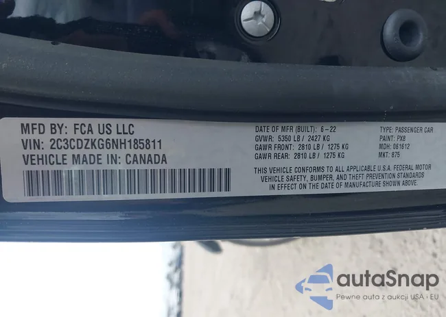 2C3CDZKG6NH185811: 43295243