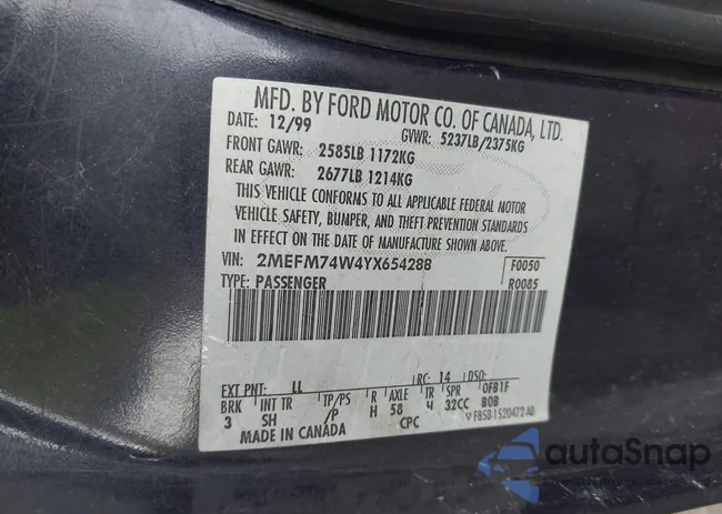 2MEFM74W4YX654288: 43295285