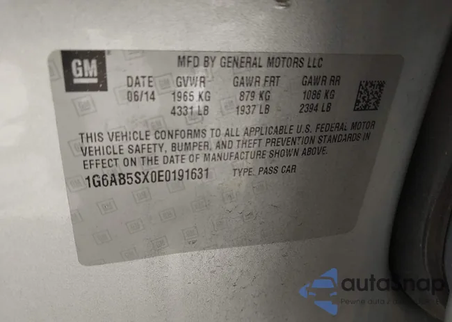 1G6AB5SX0E0191631: 43295381