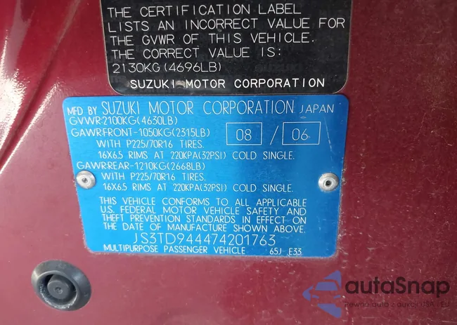 JS3TD944474201763: 43295386