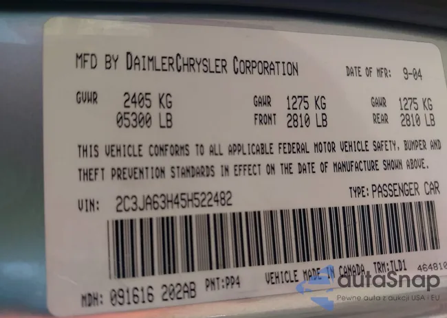 2C3JA63H45H522482: 43295388