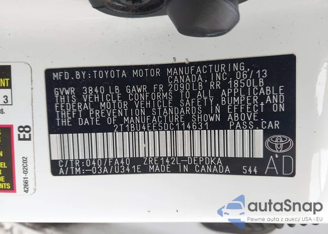 2T1BU4EE5DC114631: 43294438