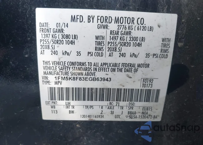 1FM5K8F83EGB63943: 43294493