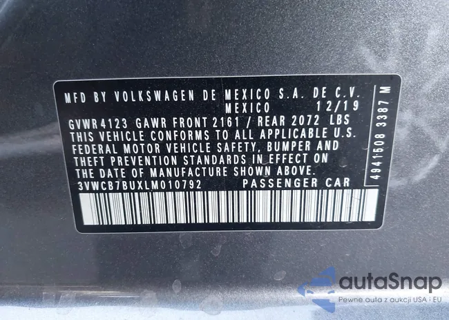 3VWCB7BUXLM010792: 43294554