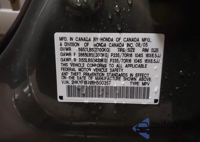 2HKYF18726H500357: 43294580