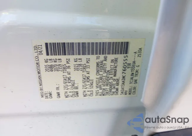 5N1AT3AA1MC760555: 43294687