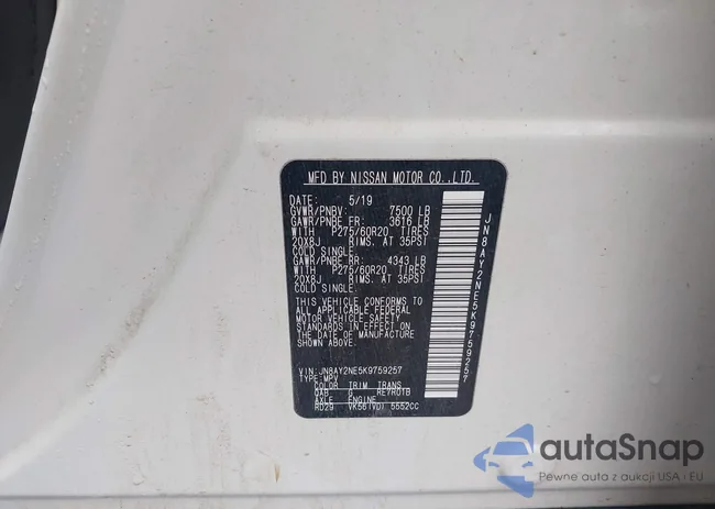 JN8AY2NE5K9759257: 43294695