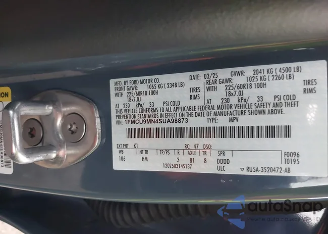 1FMCU9MN4SUA98873: 43294726