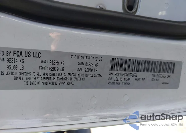 2C3CDXHG4KH578696: 43295825