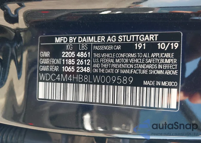 WDC4M4HB8LW009589: 43295832