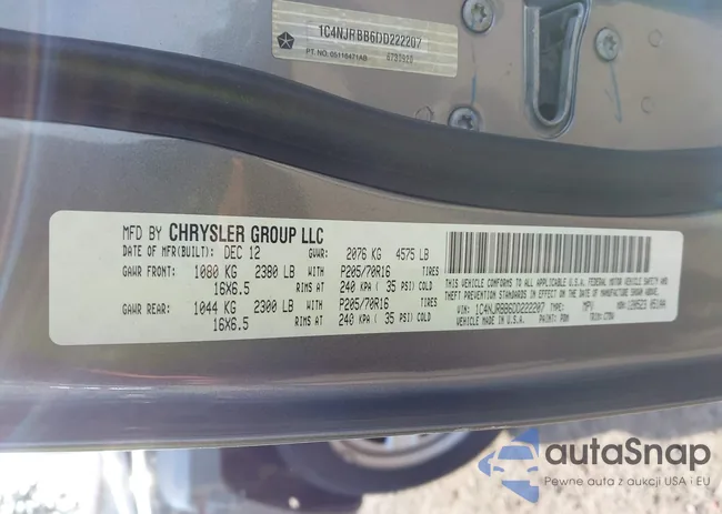 1C4NJRBB6DD222207: 43295874