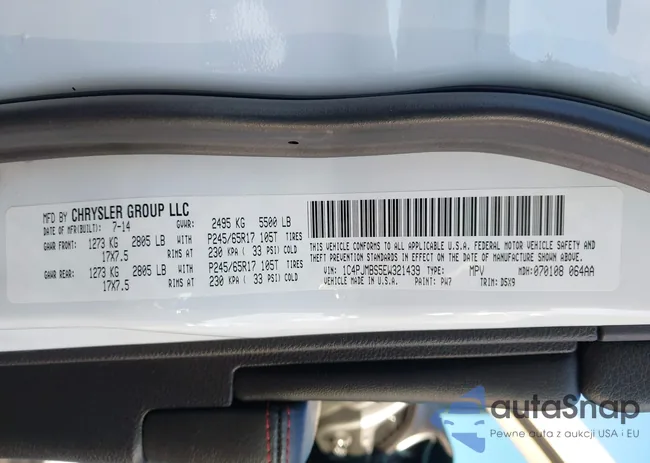 1C4PJMBS5EW321439: 43295884