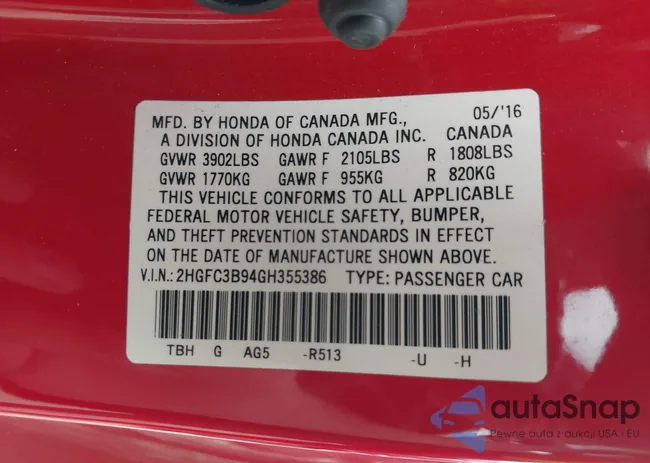 2HGFC3B94GH355386: 43295898