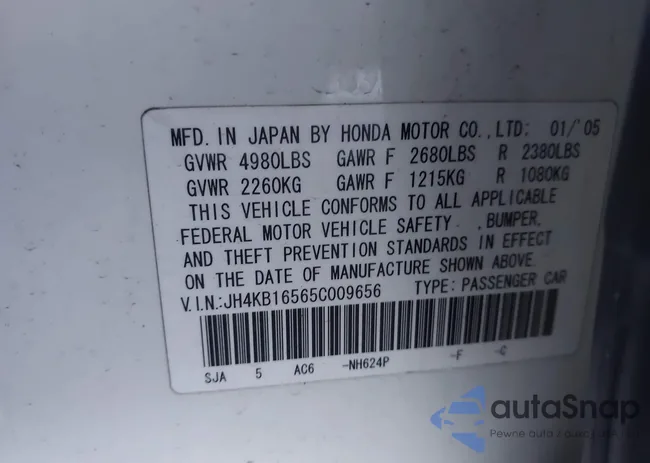 JH4KB16565C009656: 43295911