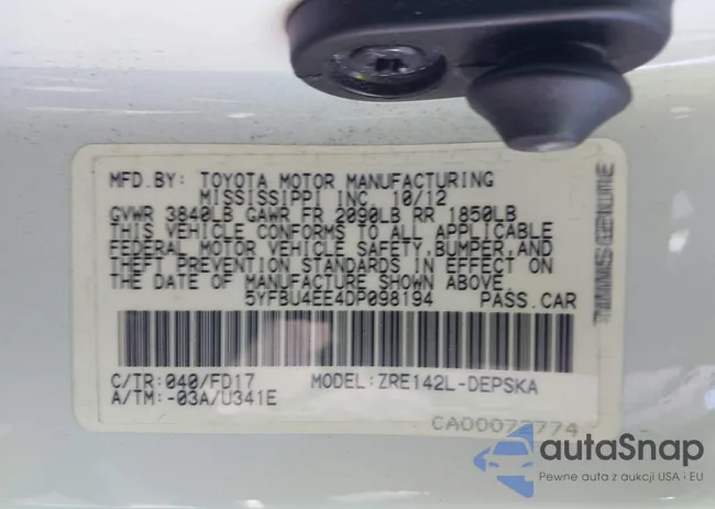 5YFBU4EE4DP098194: 43295923