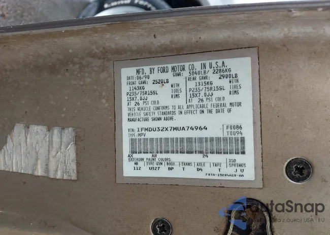 1FMDU32X7MUA74964: 43295996