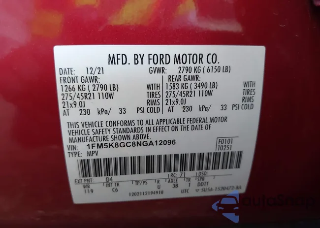 1FM5K8GC8NGA12096: 43296007